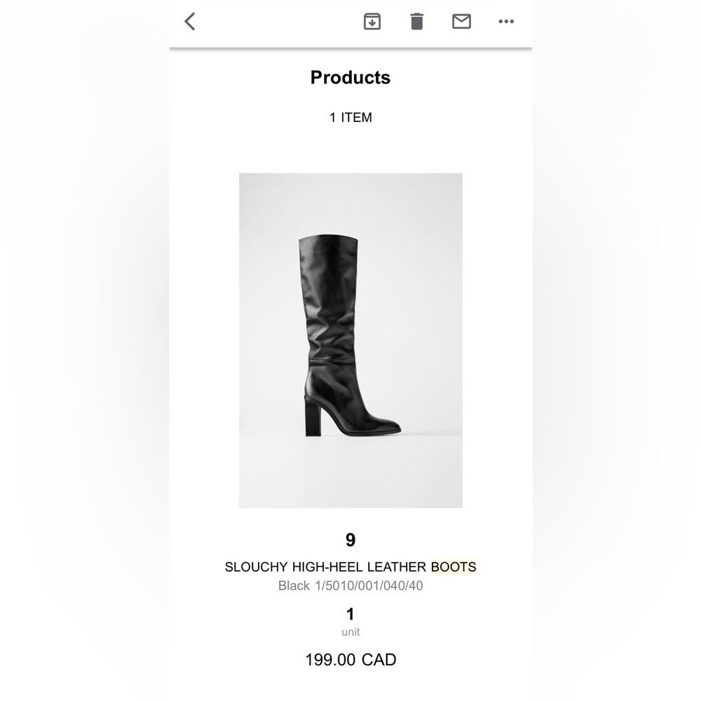 Knee High Black Leather Boots - Picture 6 of 6
